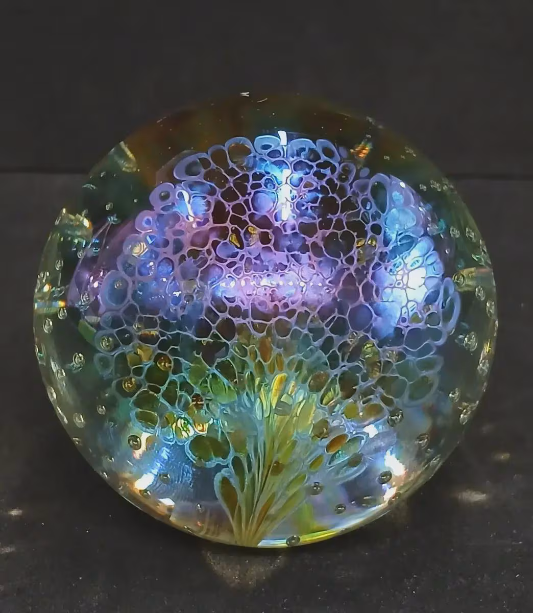 Glass Eye Studio Art Glass Paperweight (7cm) – Signed GES 94