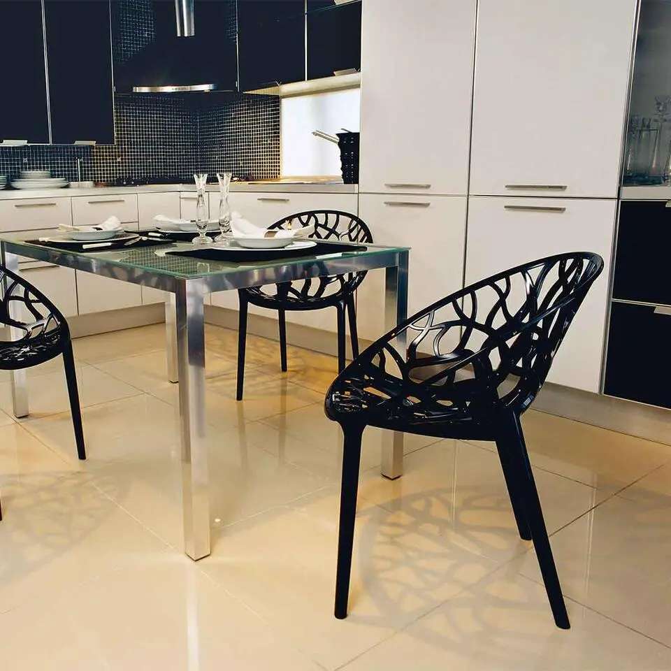 Garden Impressions Crystal tuinstoel zwart - 2 stuks