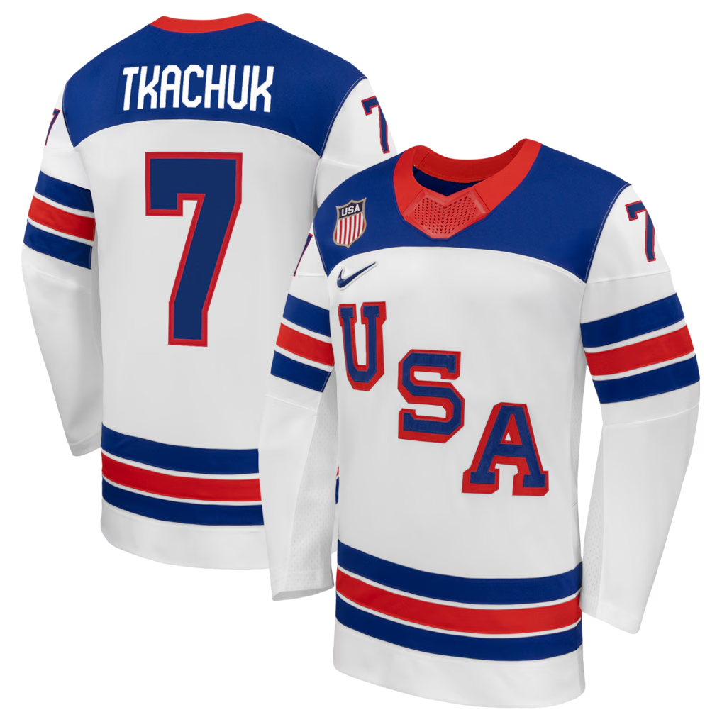 Brady Tkachuk USA Hockey Nike 2026 Away Replica Jersey - White
