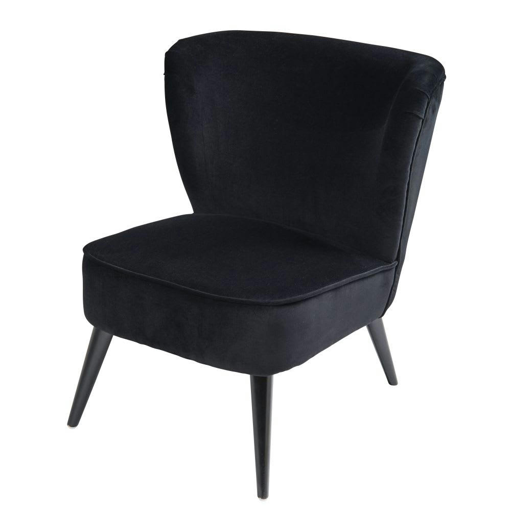 Palm - Fauteuil en velours noir