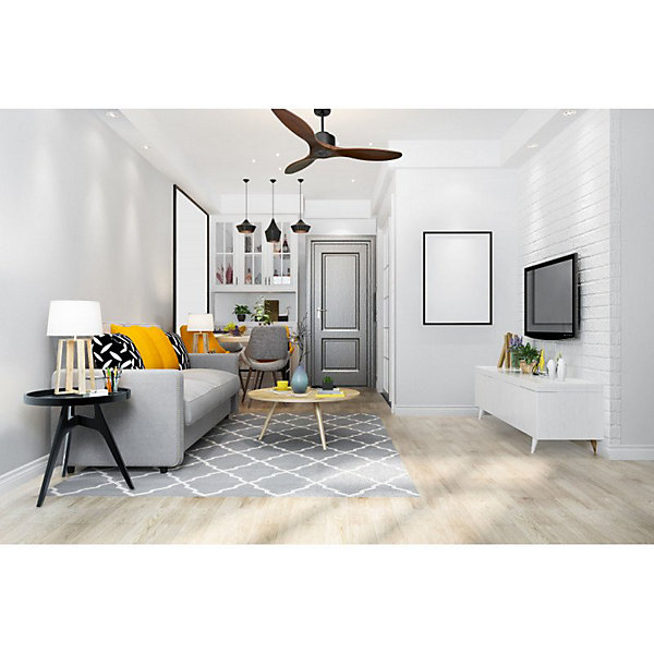 Modulo Regular Ring - Super destratificateur et ventilateur DC 132 cm Gris basalte pales bois sombre sans Lumière25 à 40 m²