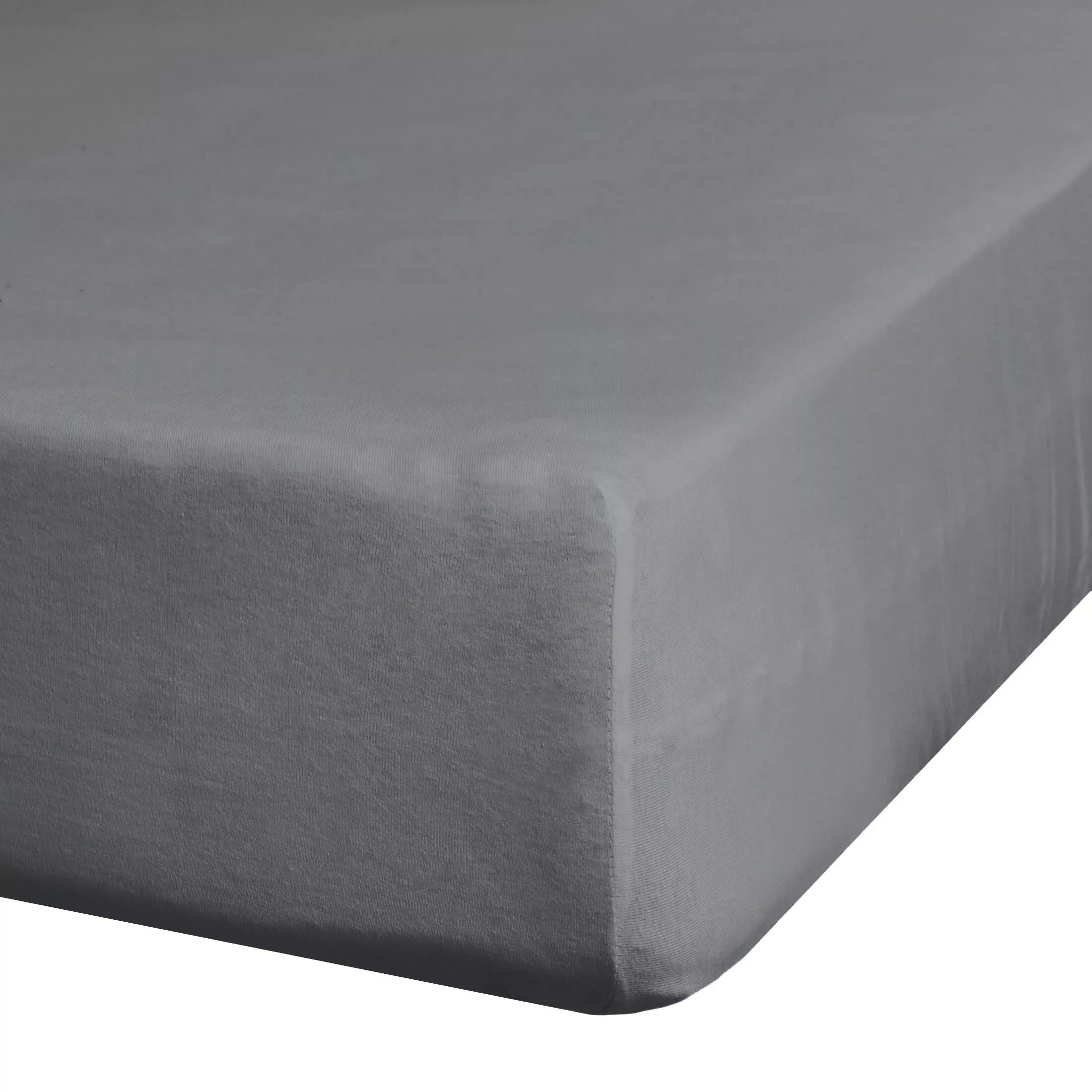 Prześcieradło jersey z gumką 160x200 cm z bawełny kolor stalowy 190 g/m2 Eurofirany Premium