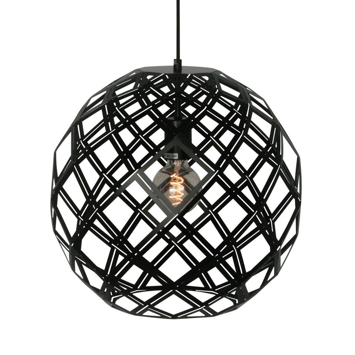 Freelight hanglamp Emma - 1 lichts - 40 x 175  cm - zwart