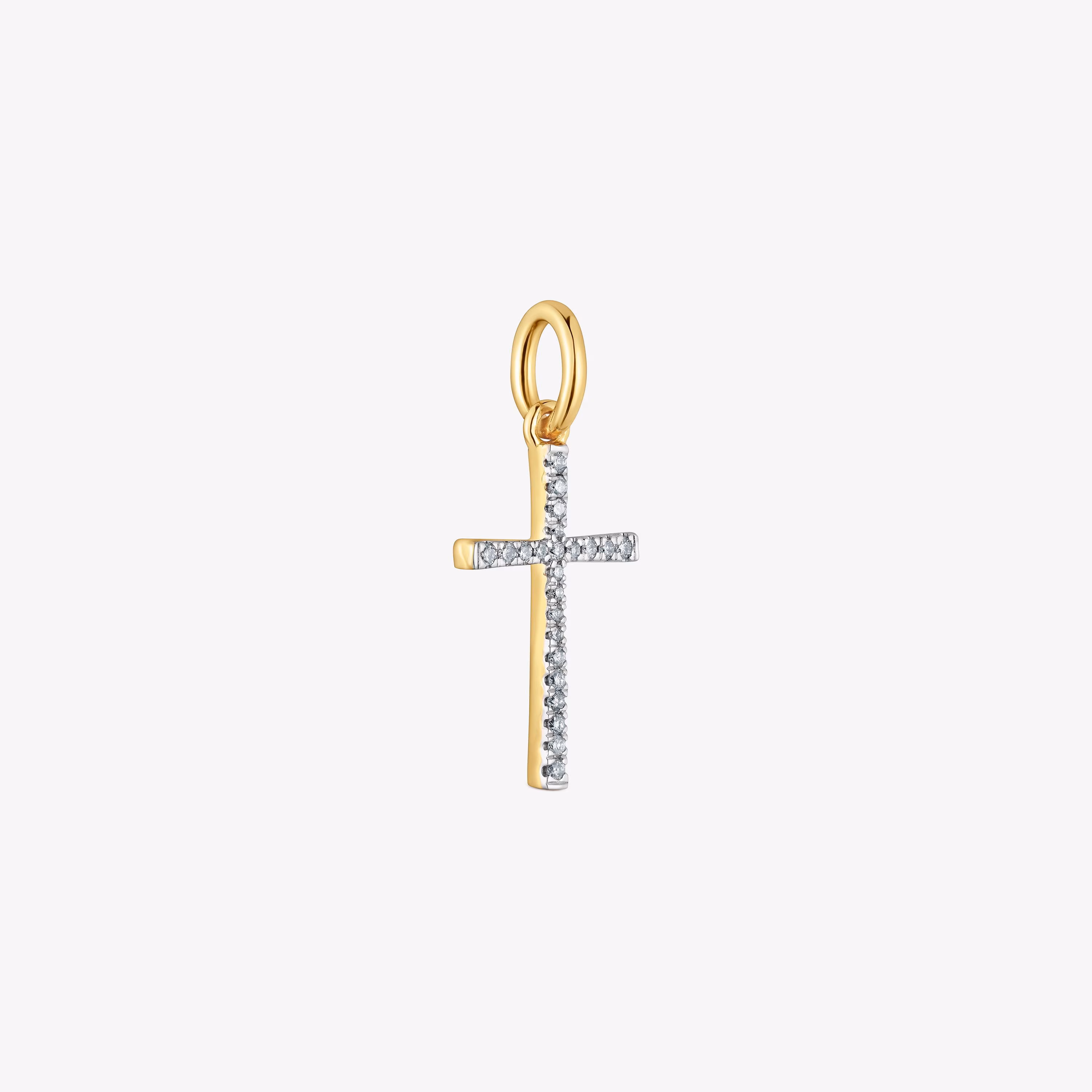 Colgante cruz de oro y diamantes Basics
