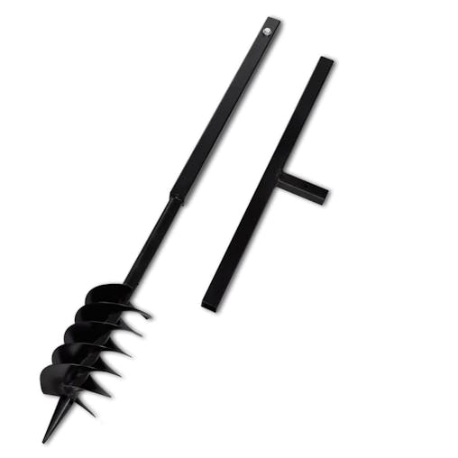 NNEVL Ground Drill with Handle Auger Bit 120 mm Double Spirals Steel Black
