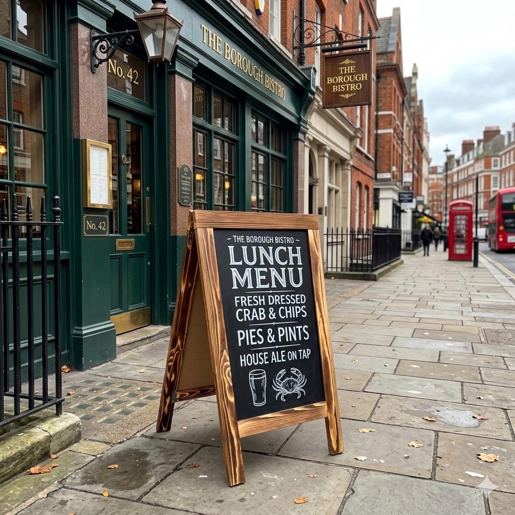 A-Frame Shop Street Sign | For Cafe Restaurant Bar | Sandwich Board | Chalkboard