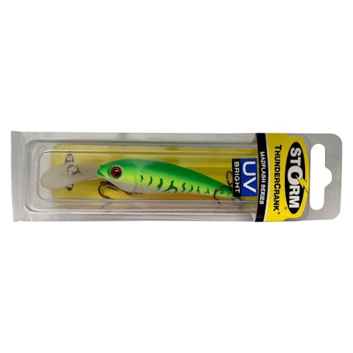 80mm Storm Thundercrank Madflash Hard Body Fishing Lure - Green Fire UV