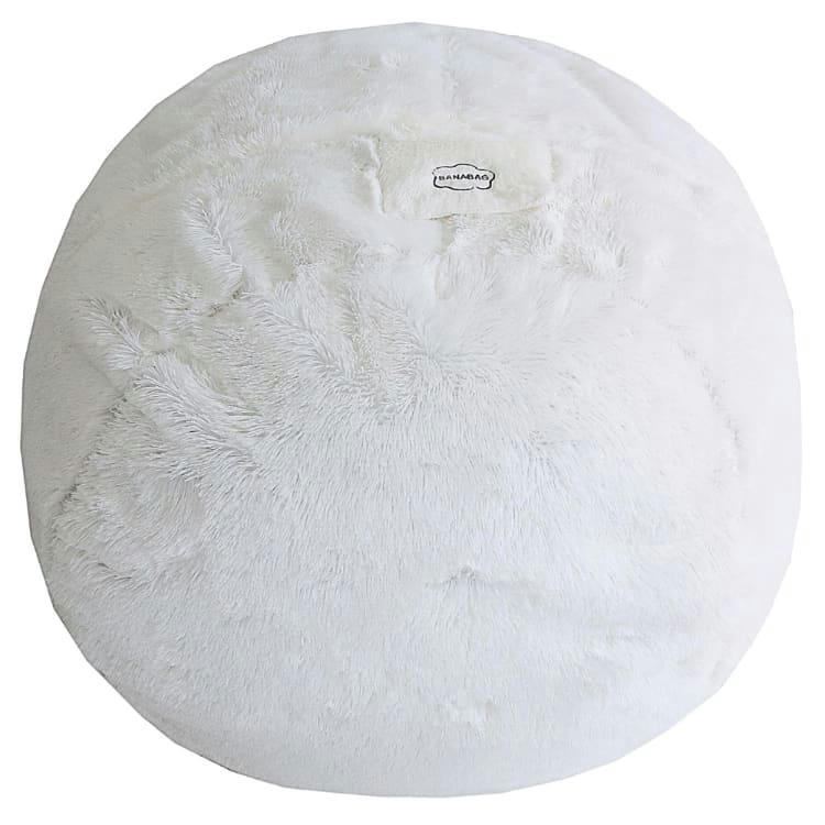 - Pouf Géant Fausse Fourrure Blanc 120 cm