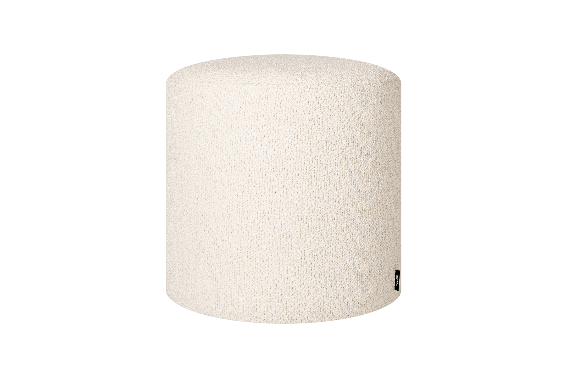 noo.ma Folk Pouf Tall - Cloud Beige Bouclé, 40 x 40 x 42 cm
