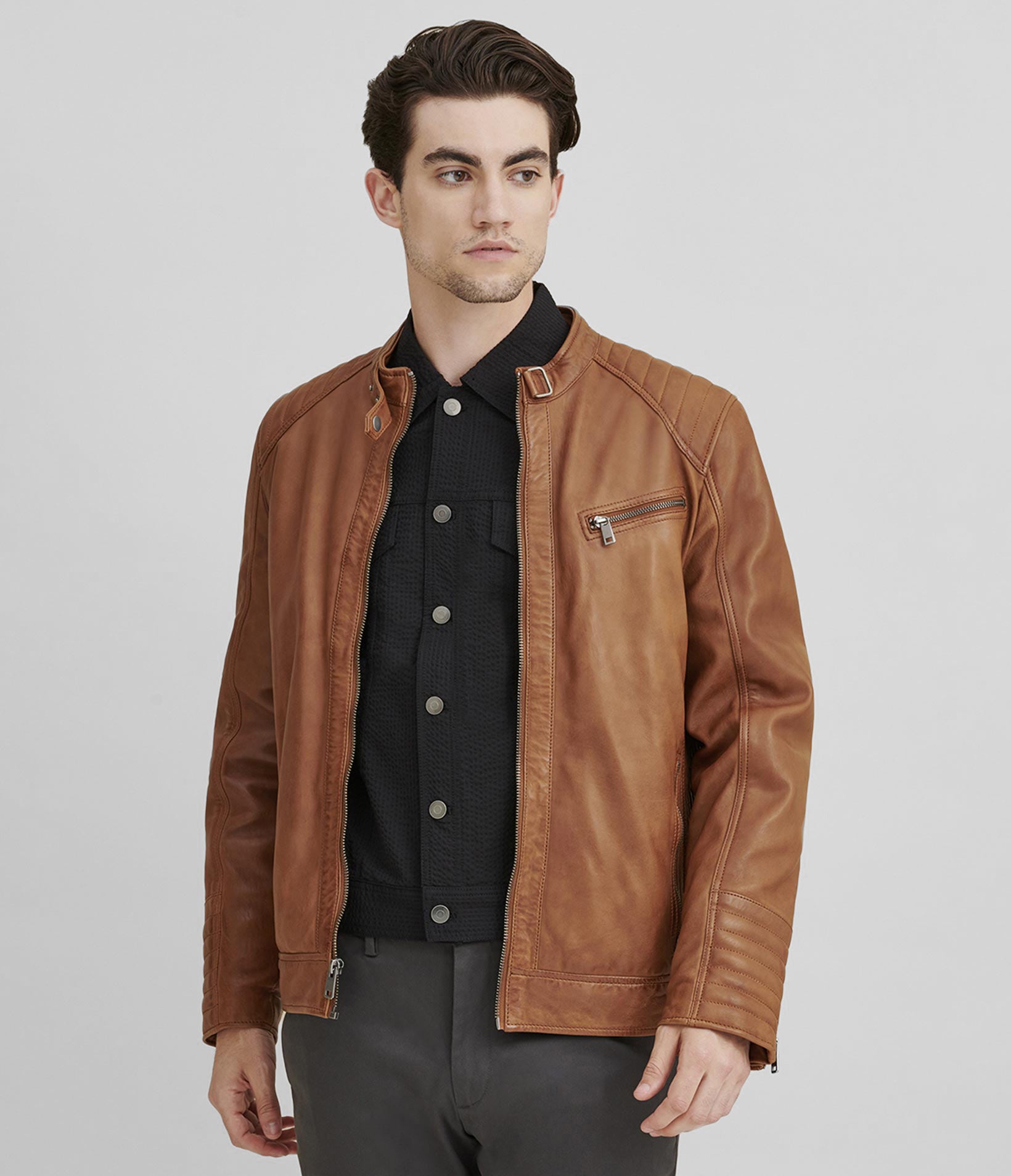 Caleb Quilted Leather Jacket