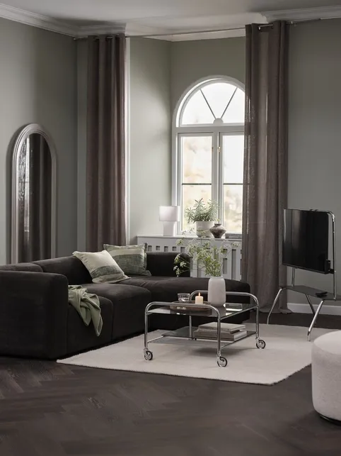Modulsofa SKEJBY 3-pers. chaiselong mørkebrun