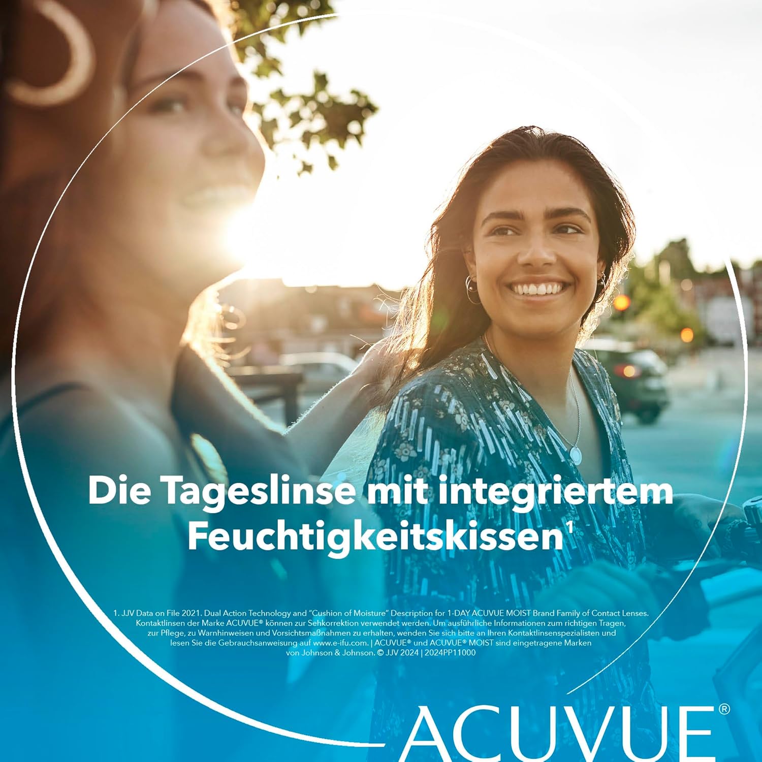 Acuvue 1-Day Moist Contact Lenses, Soft, clear, 90, BC 8.5 millimeters, DIA 14.2 millimeters, -2.5 diopters