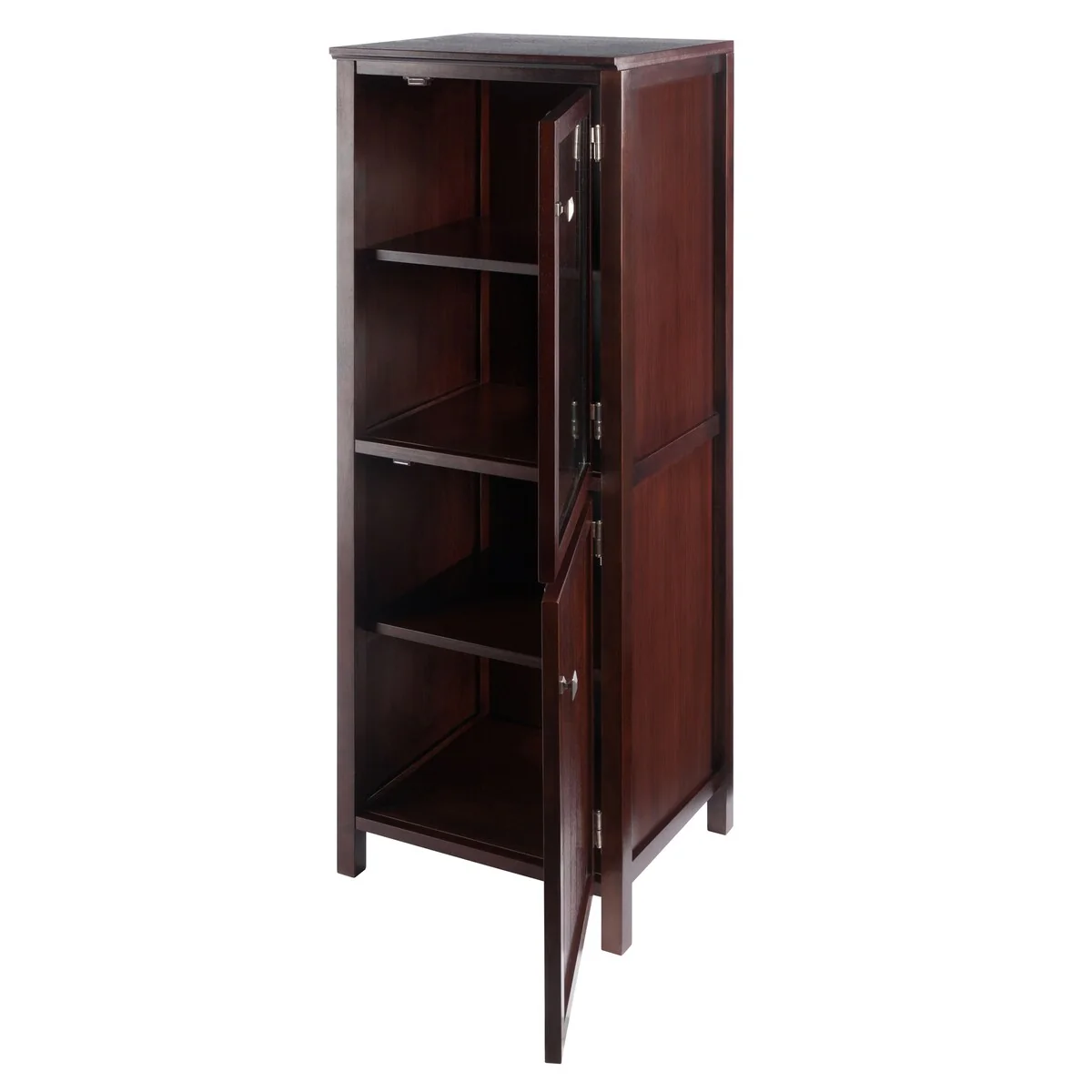 Brooke Jelly Cupboard, 2-Section Cabinet, Walnut