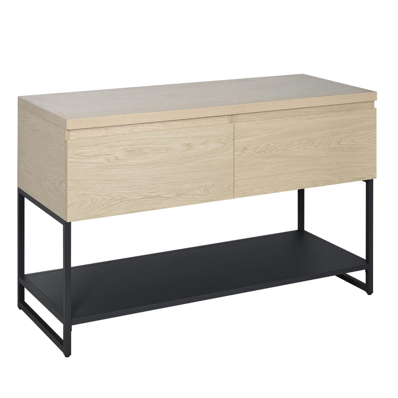 WILL - Meuble double caisson chêne et piètement sous vasque 120 cm WILL