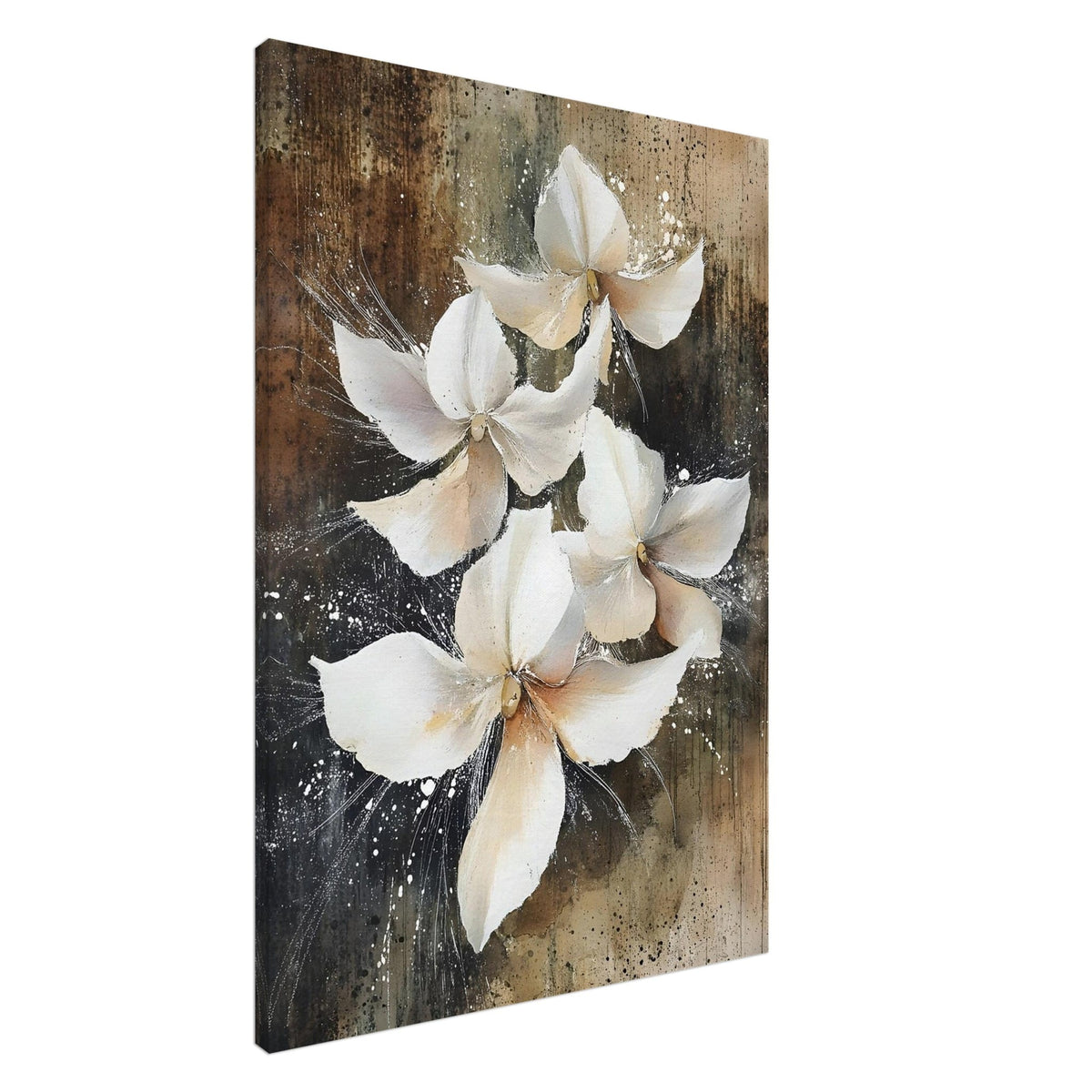 Artfulprints Canvas Vintage white blossoms canvas - 80x120 cm - Wit