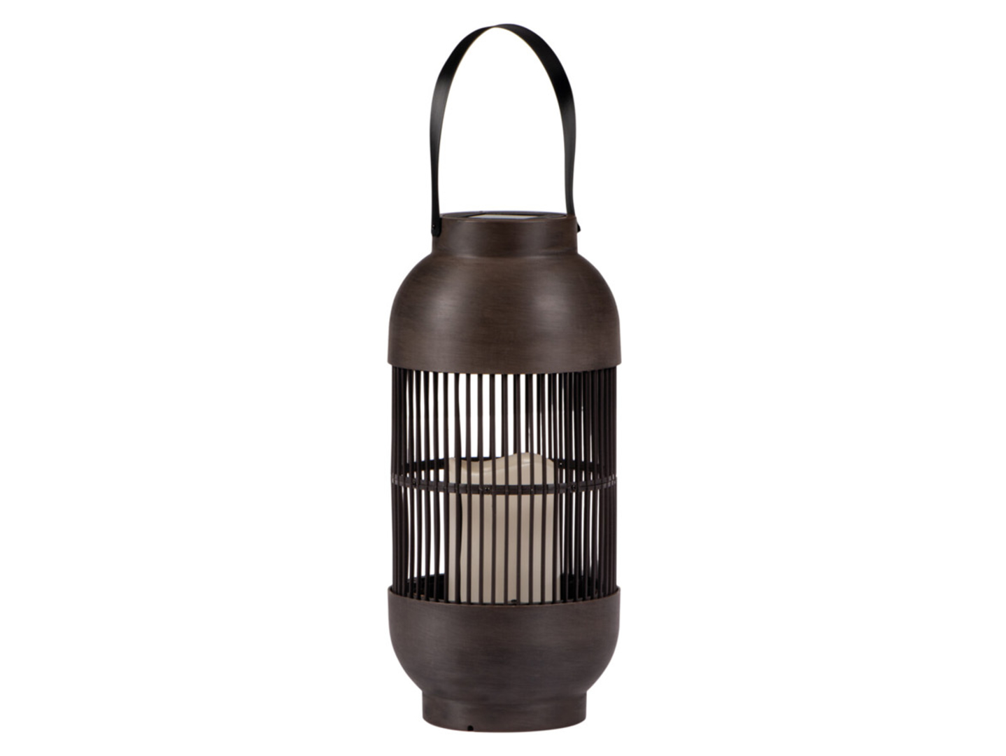 Lampa solarna lampion KB SLR LED 33 cm z tworzywa sztucznego brązowa