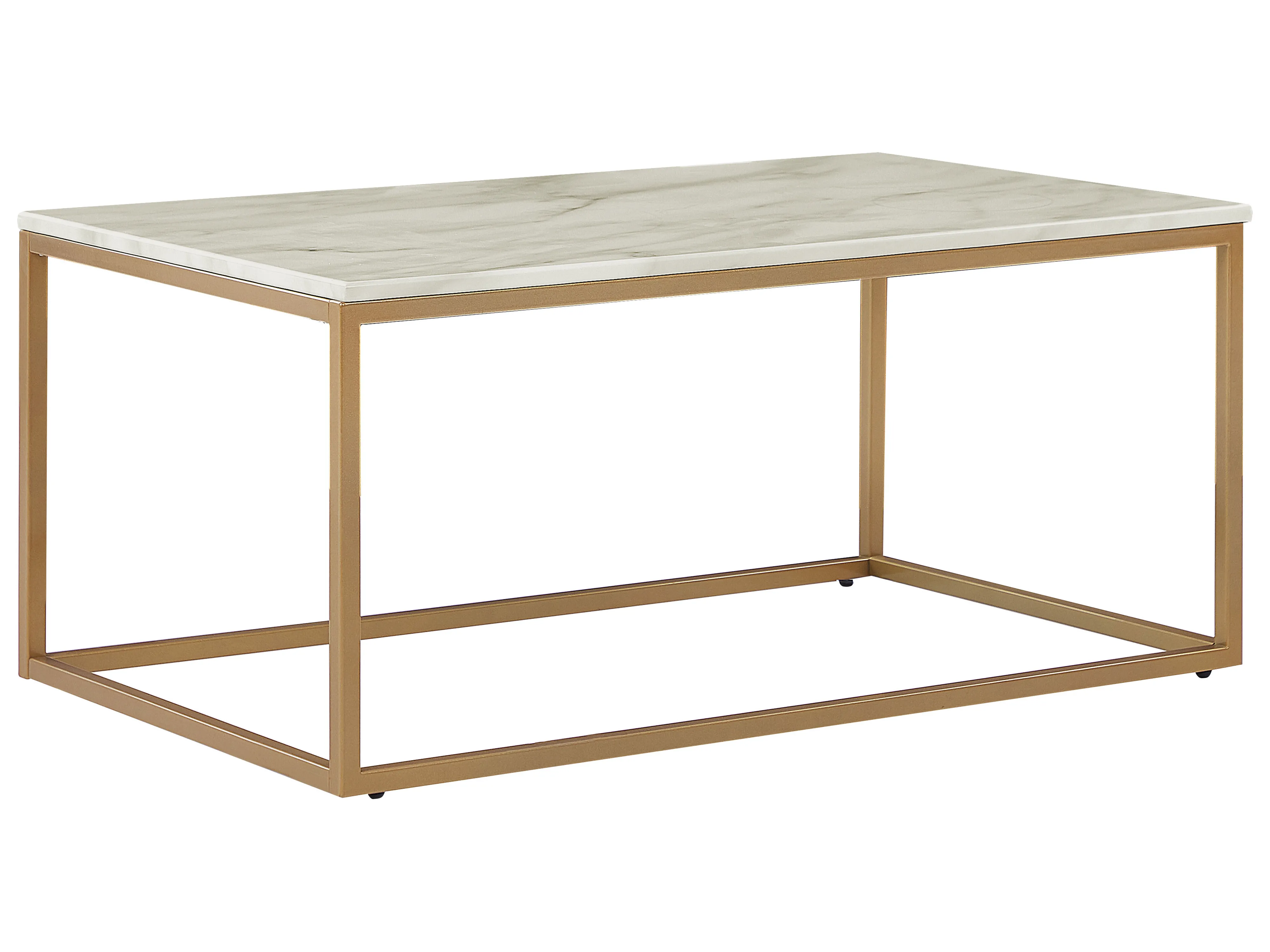 Console Table DELANO Tempered Glass Marble/ Gold