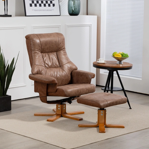 Relaxsessel, drehbar mit Liegefunktion, LxBxH: 78x82,5x109 cm, braun