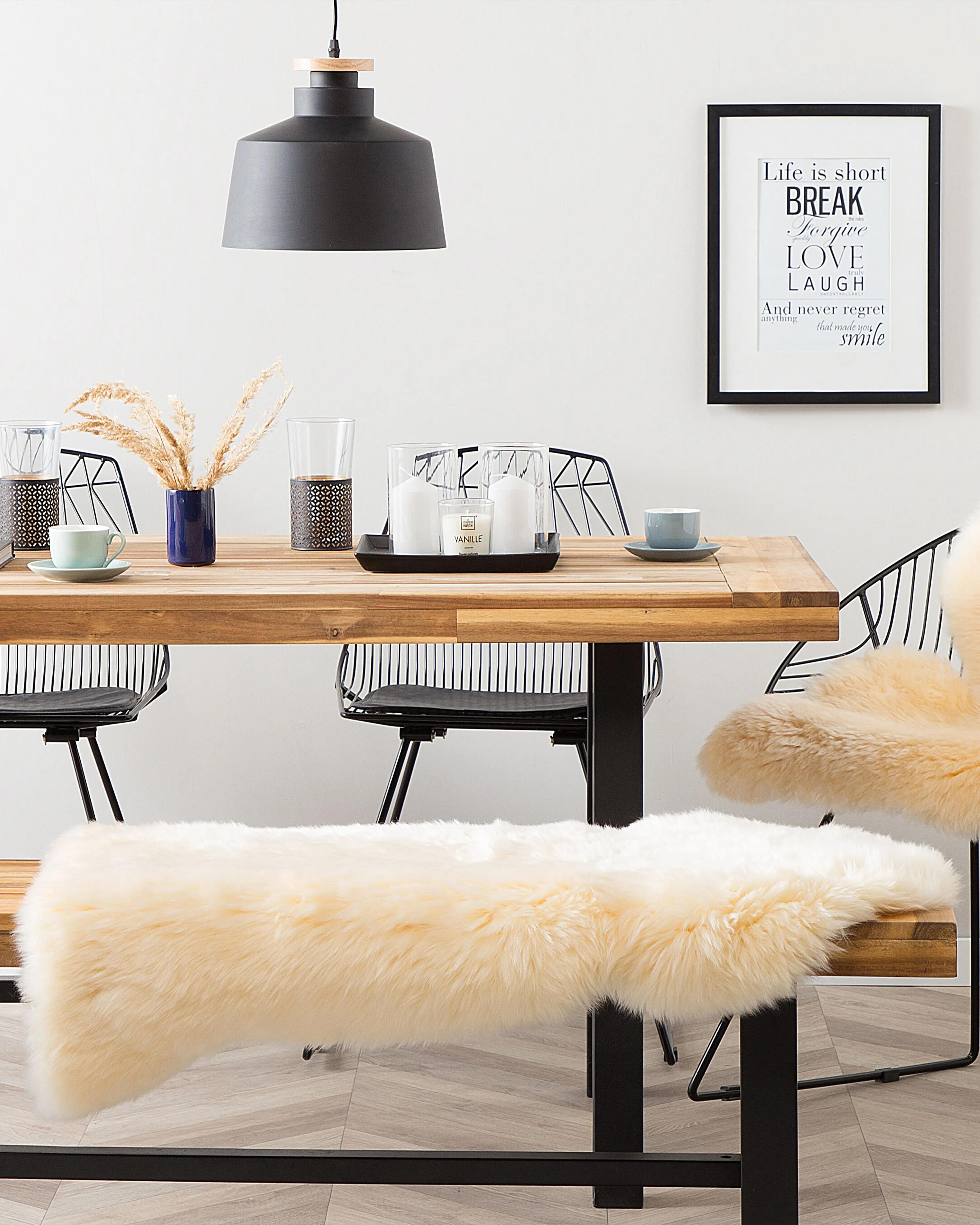 Sheepskin Rug ULURU Beige 65 x 110 cm