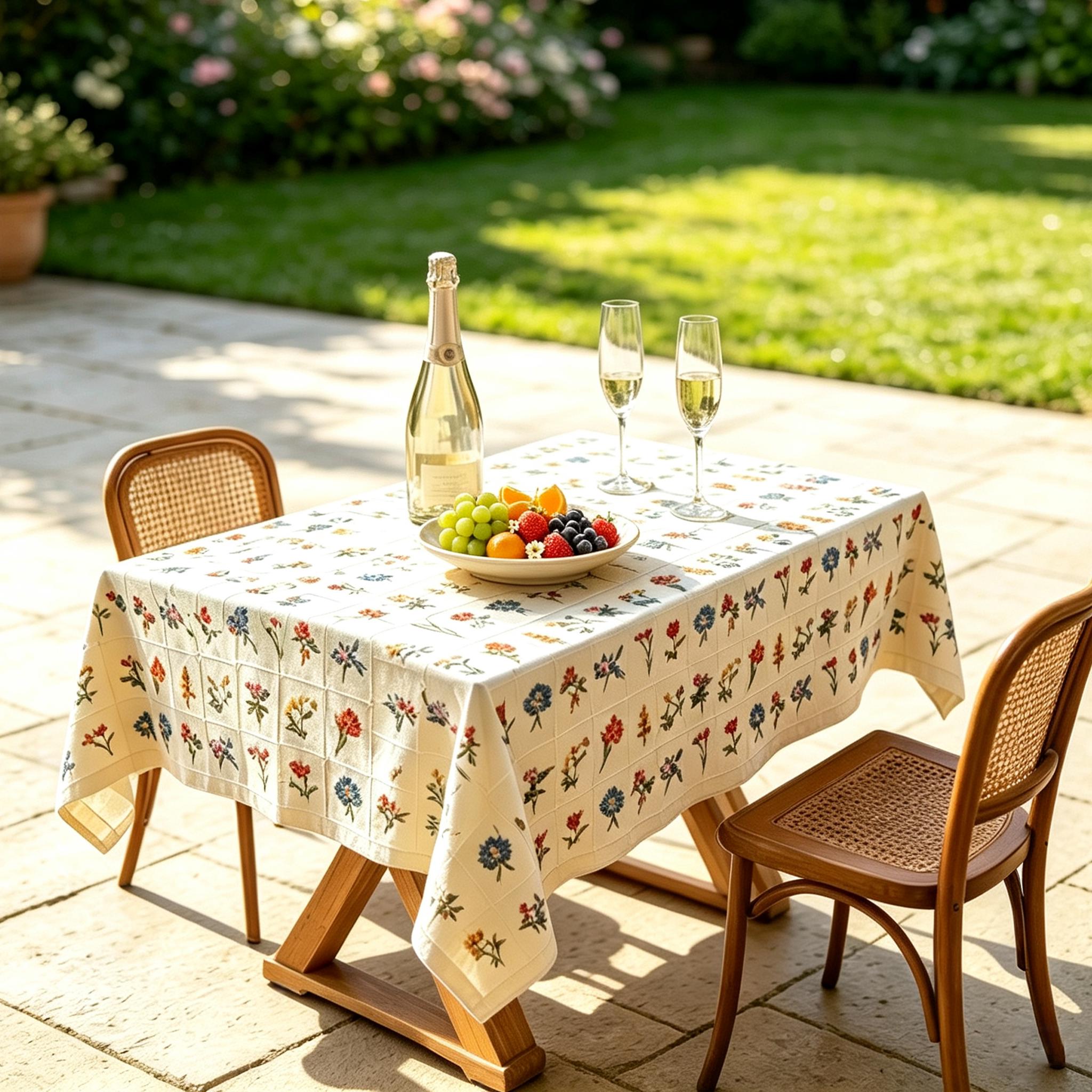 Handmade Farmhouse Tablecloth, Cotton-Linen Tablecloth, Indoor Outdoor Party Table Decor, Vintage Rustic Tablecloth, Housewarming Gift