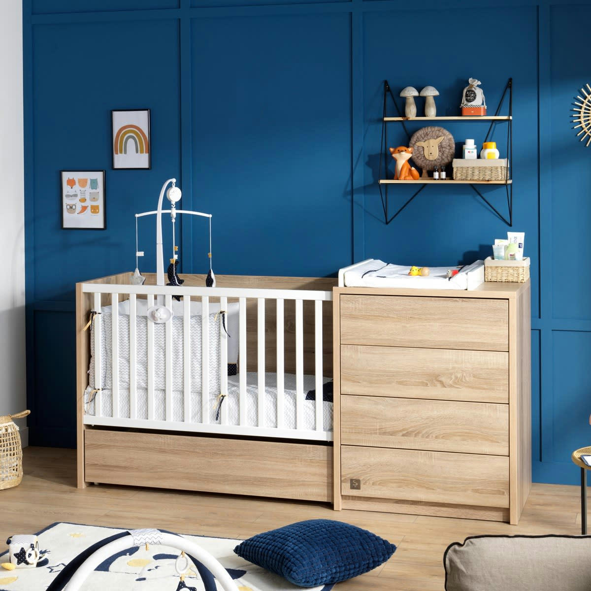 ANTONIN - Tiroir de lit évolutif 28x118x63cm marron