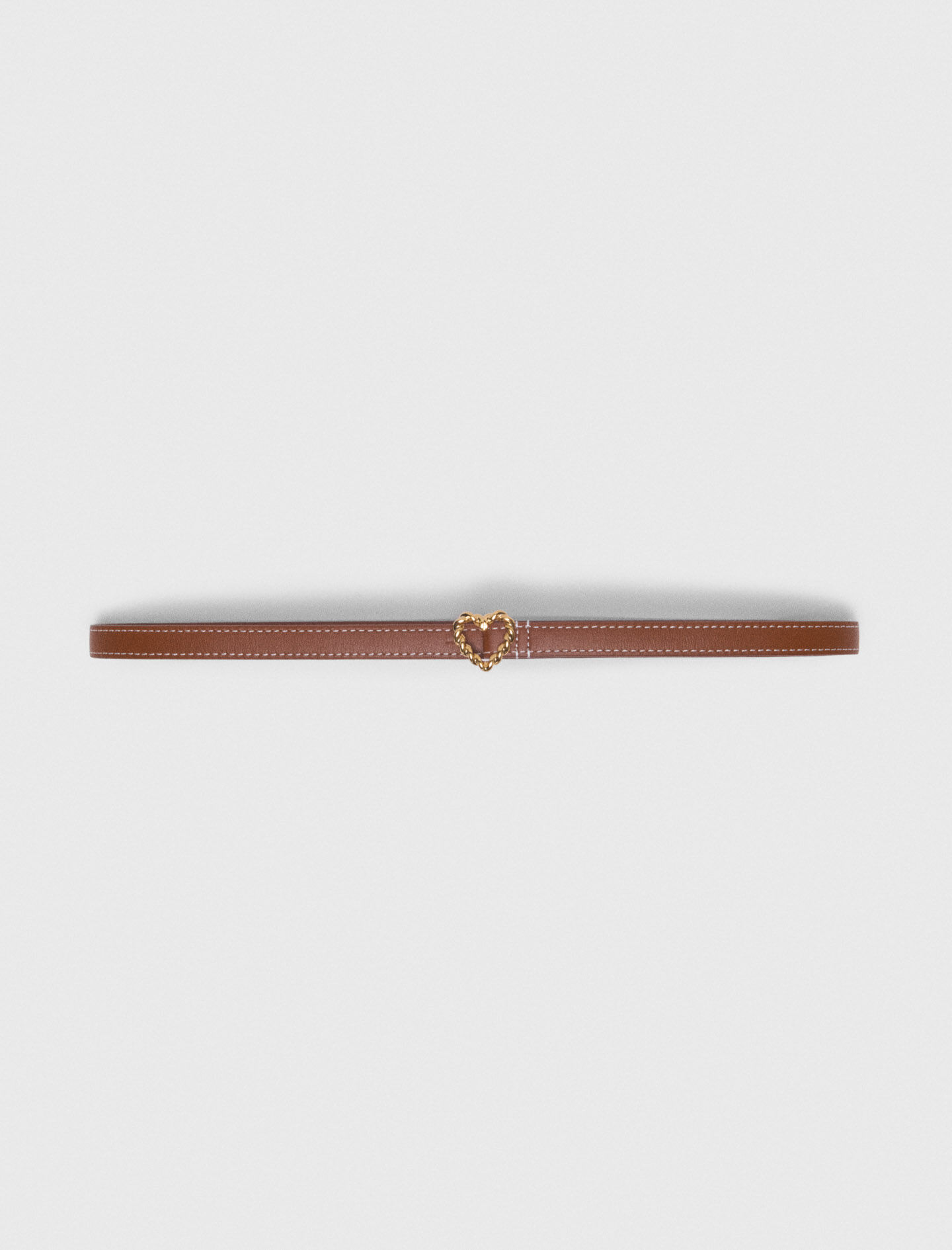 Ceinture fine en cuir à cœur