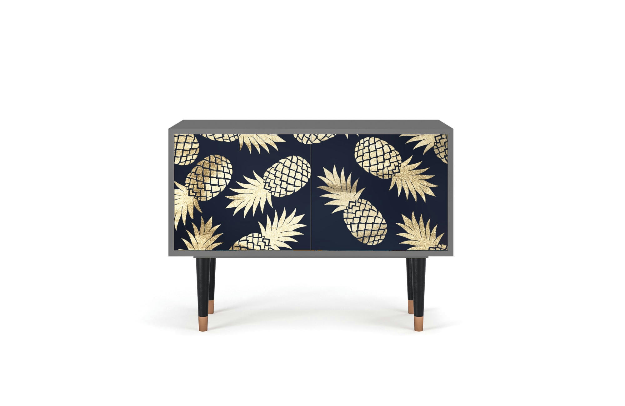 SUNNY PINEAPLE - Buffet bas  bleu et jaune 2 portes L 94 cm