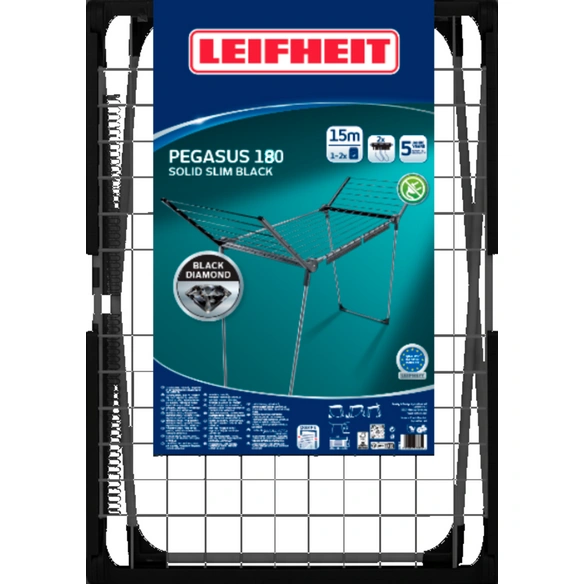 Wäscheständer »Pegasus 180«, 18 m Trockenlänge, solid black