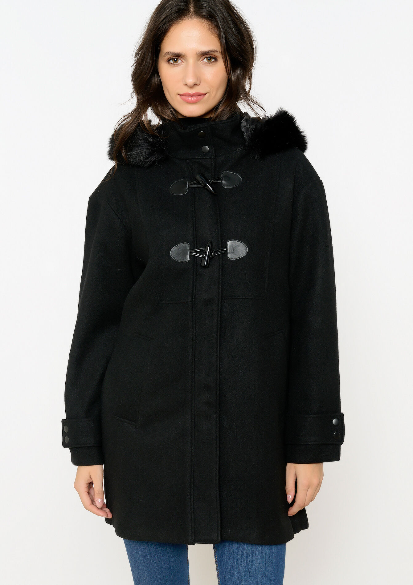 Jas met fluffy capuchon