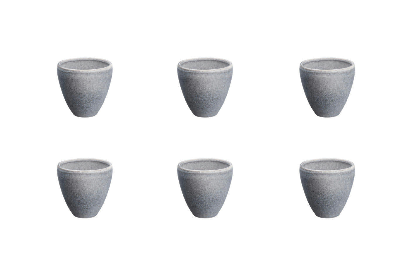 REACTIV - Lot de 6 tasses en grès gris D8