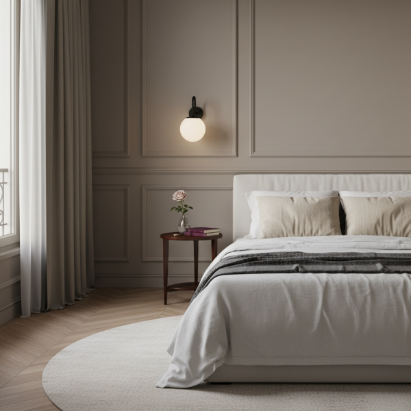 Kinkiet ścienny EDYLIT loft industrialny czarny biała kula 1xE14 TED 15-283