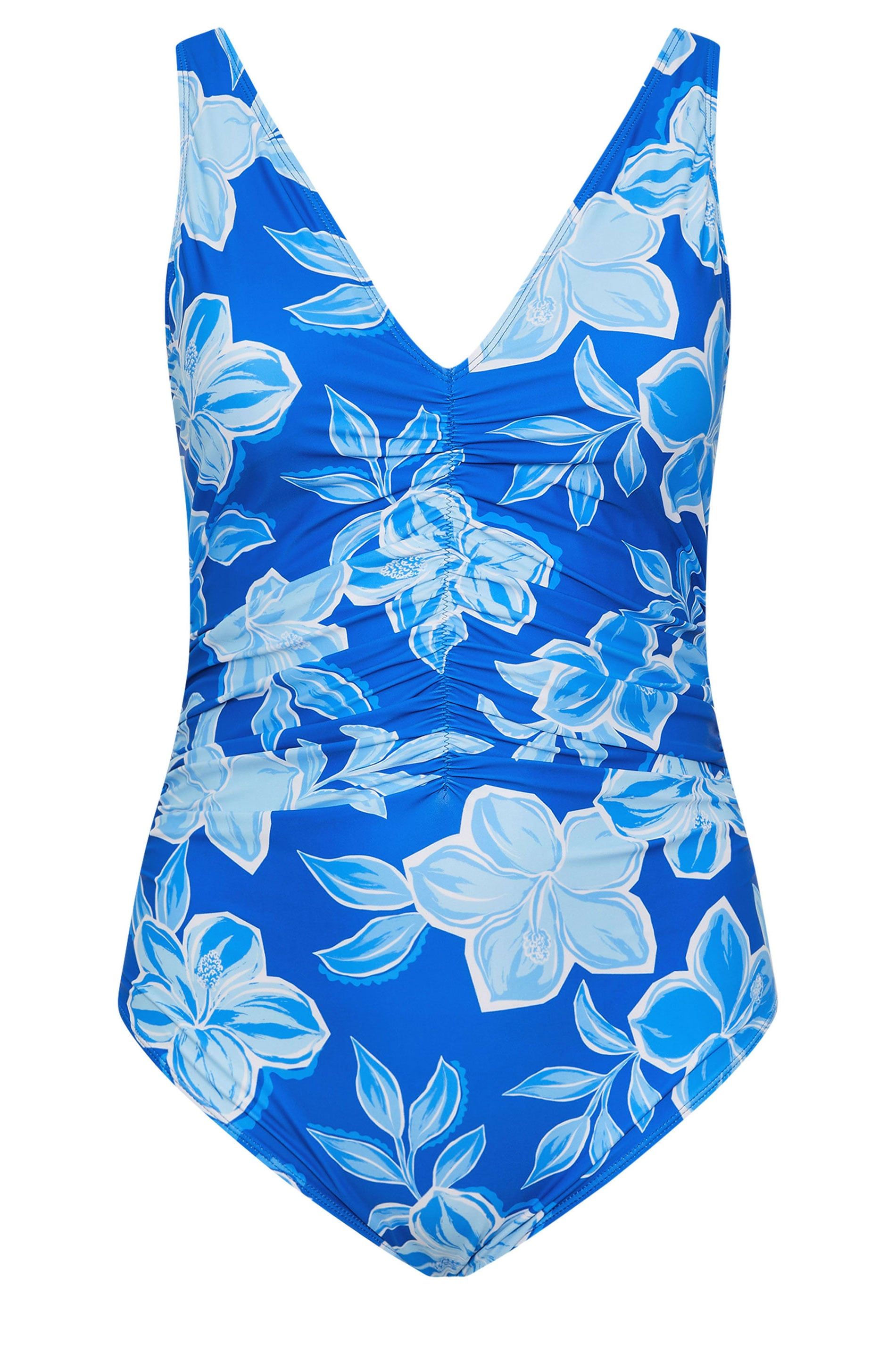 Yours Floral Print Plunge Swimsuit