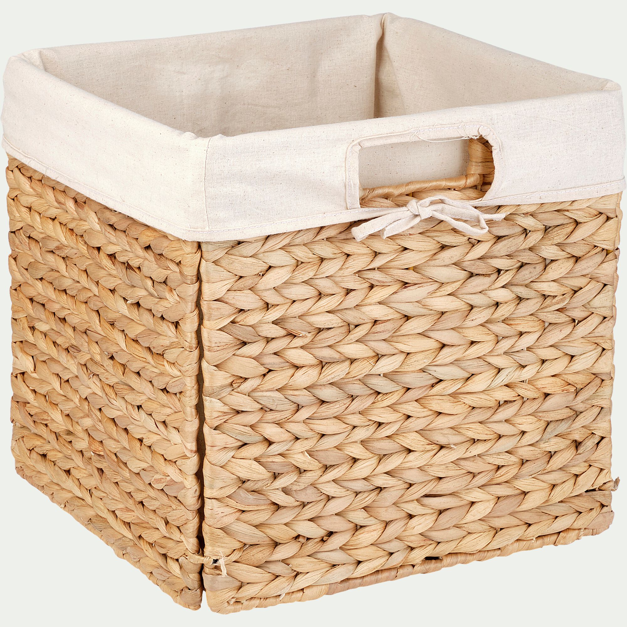 JACINTHE - Panier carré en jacinthe d'eau - H30xL30cm