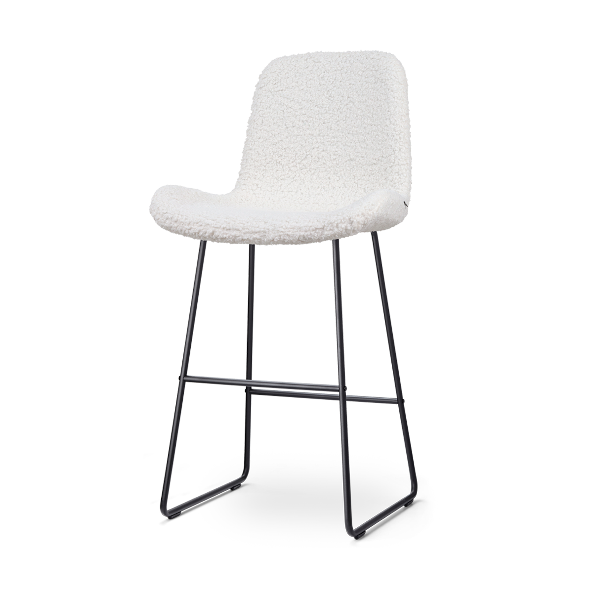 Nolon Nino-Fé Barkruk Teddy Gebroken Wit - Zwart Onderstel - 75 cm