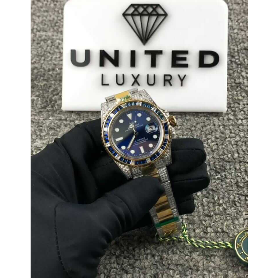 Rolex Submariner Date 18038 “Iced Out Blue Dial” Exact Duplicate Quality