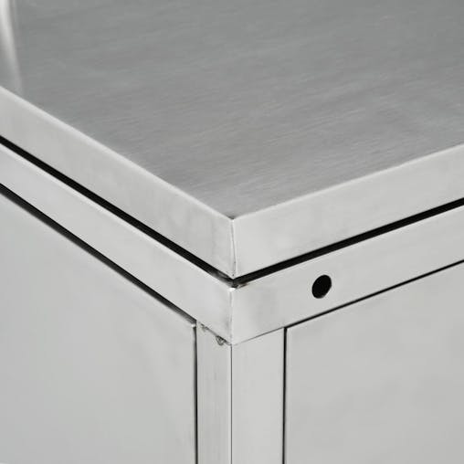 NNEVL Triple Wheelie Bin Shed 240 L Stainless Steel