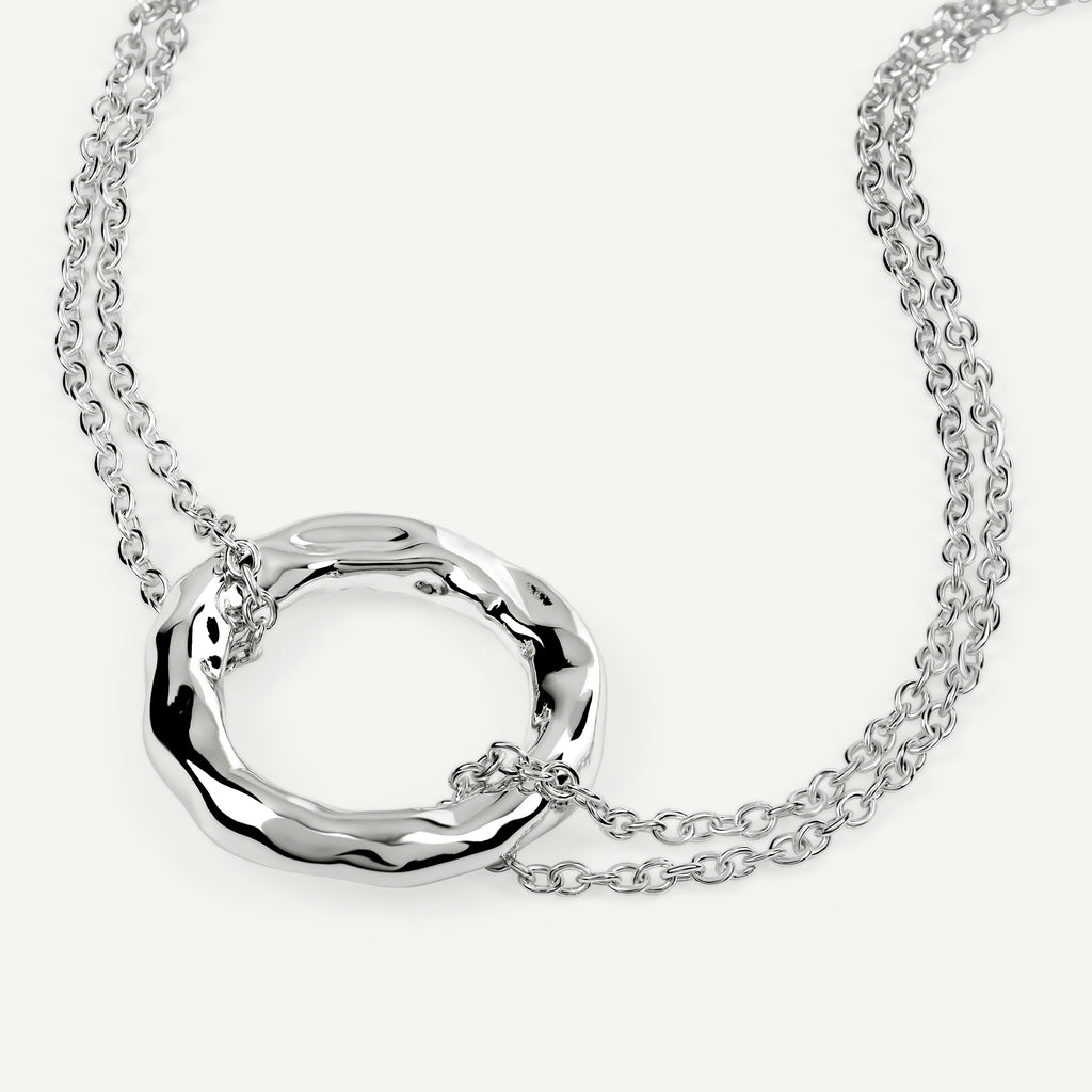 Hadley Lane - Silver Plated Hammer Hoop Bracelet