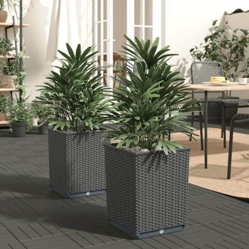 NNEVL Planters 2 pcs Black 30x30x37 cm Polypropylene