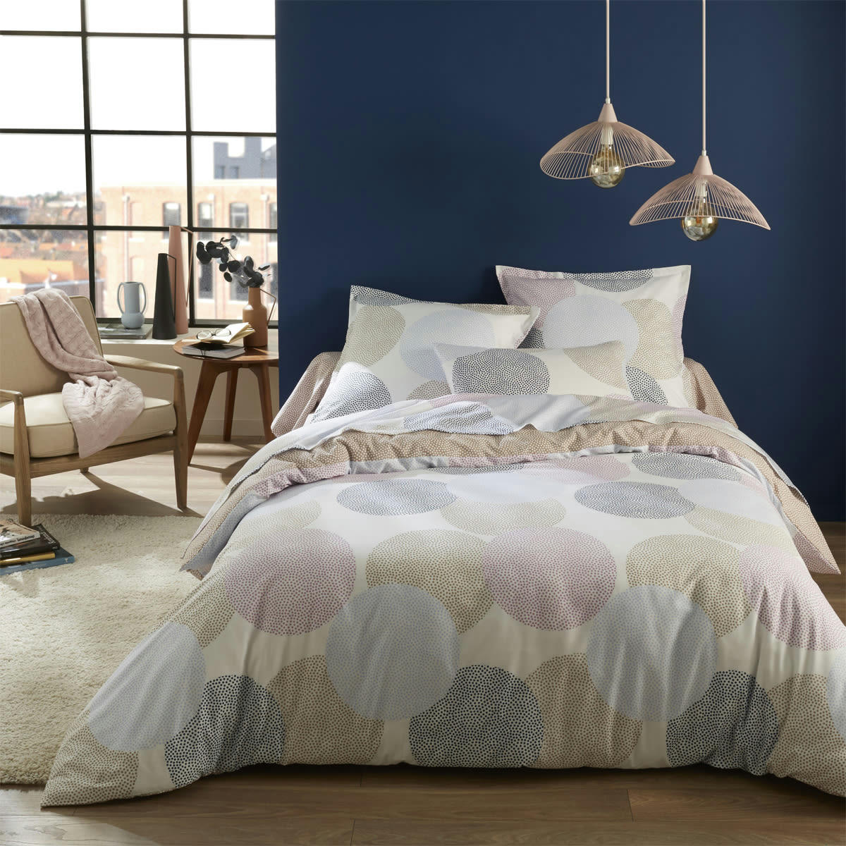 AUGUSTE - Taie de traversin en lyocell multicolore 85x185