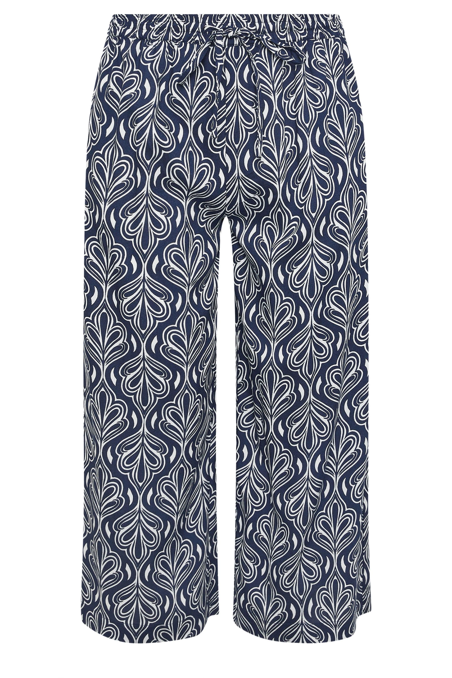 M&Co Abstract Print Wide Leg Culottes