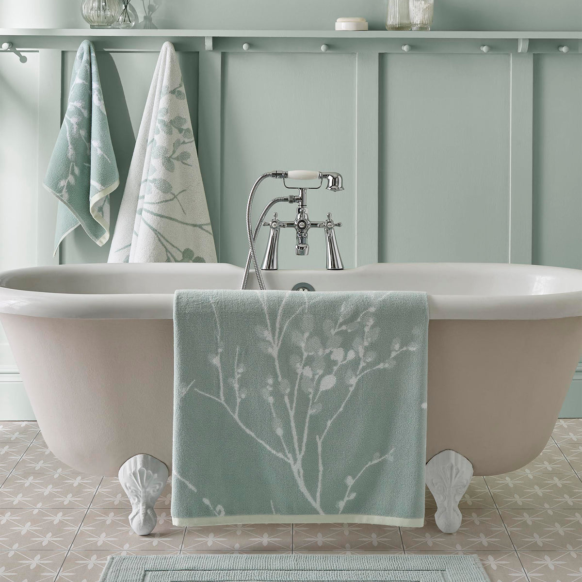 Laura Ashley Badlaken Boswilg Duckegg 100x150cm