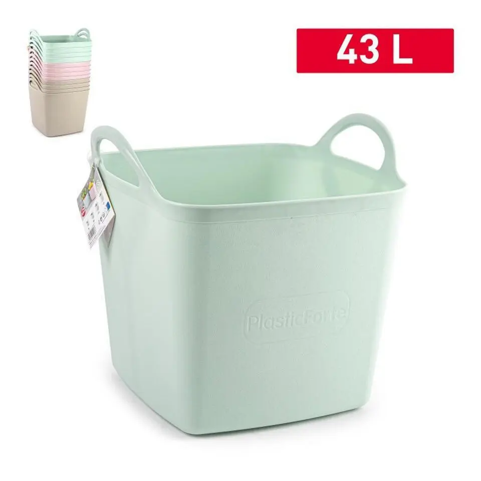 Plasticforte Kuip/emmer/wasmand - flexibel - beige - 43L