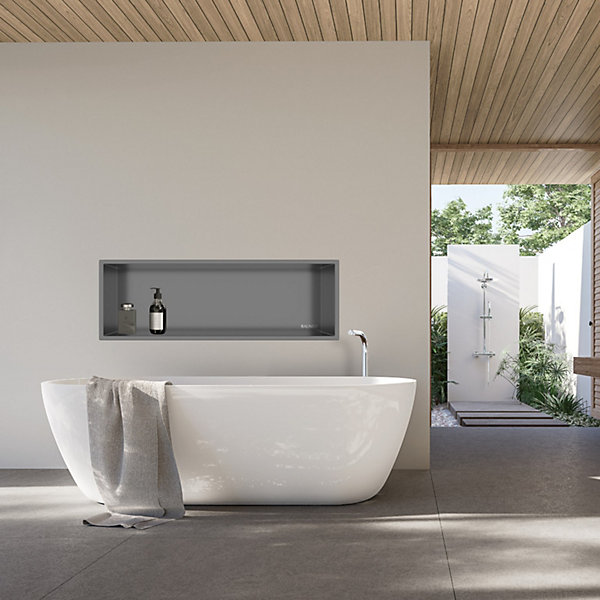 Balneo Niche murale WALL-BOX ONE 90cm Acier inoxydable Gun Metal graphite