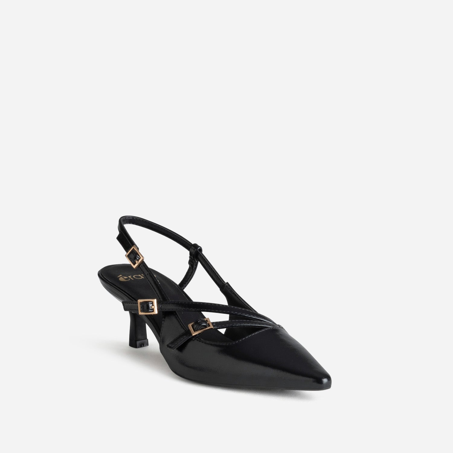 Escarpin slingback noir bout pointu