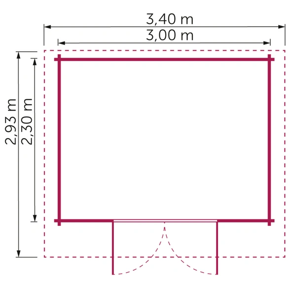 Gartenhaus »Turin«, Holz, BxHxT: 340 x 260 x 293 cm (Außenmaß inkl. Dachüberstand)