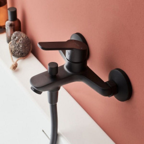 Ensemble bain douche avec mitigeur mécanique mural JACOB DELAFON Aimé noir   nettoyant