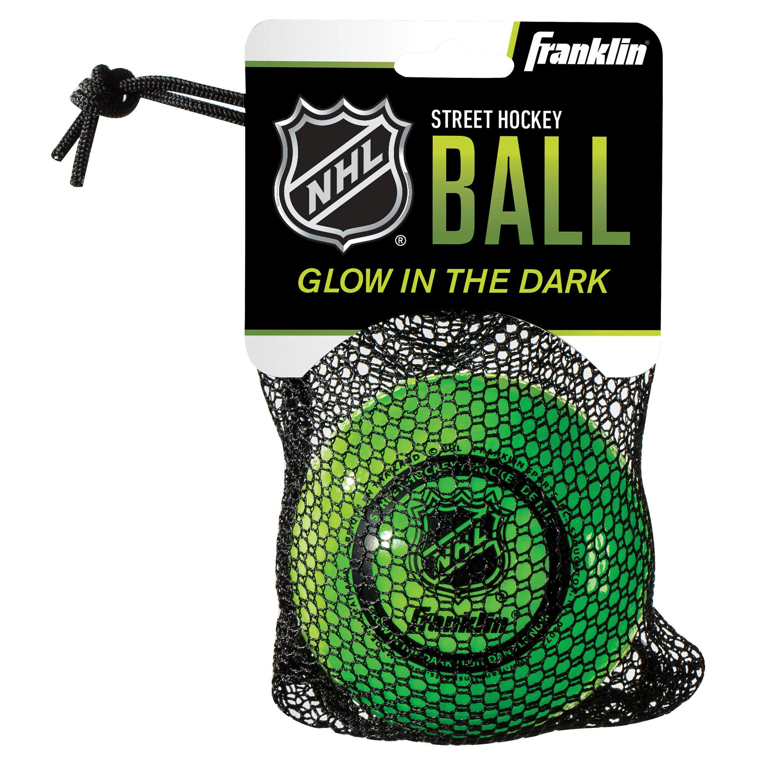 Franklin NHL Glow in the Dark Hockey Ball, Minimal Bounce, PVC, Green