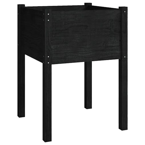 NNEVL Garden Planters 2 pcs Black 50x50x70 cm Solid Pinewood