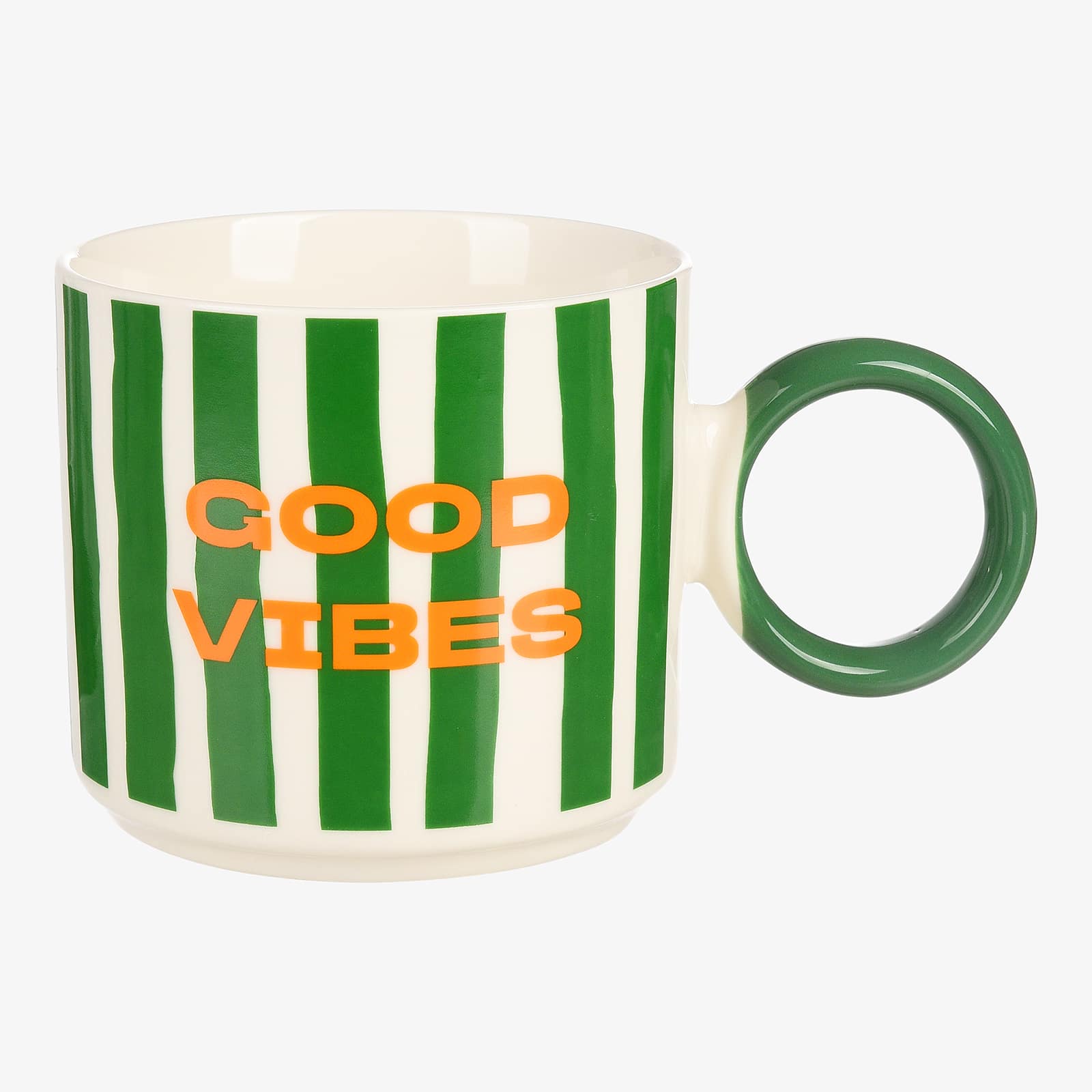 Tasse Good Vibes Grün,B 100 x H 90 x T 100 mm