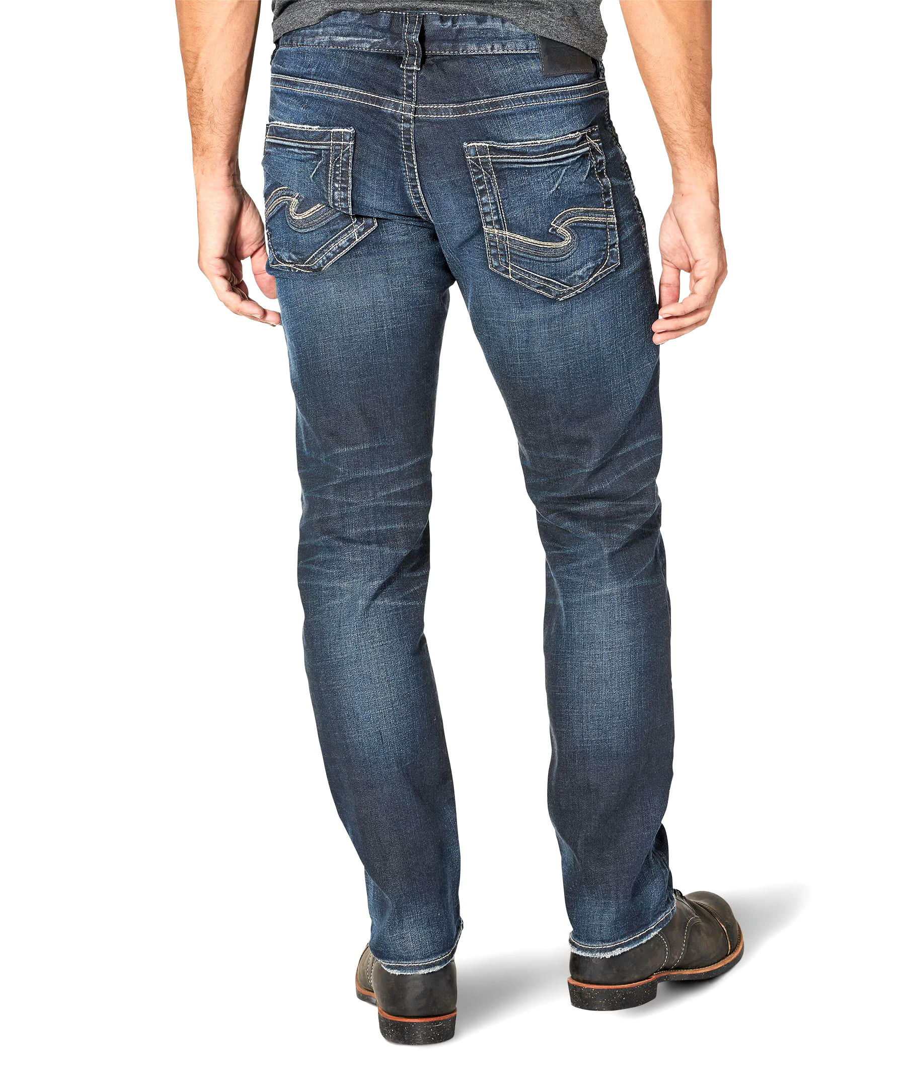 Silver Men's Eddie Relaxed Fit Tapered  Jeans - Dark Wash